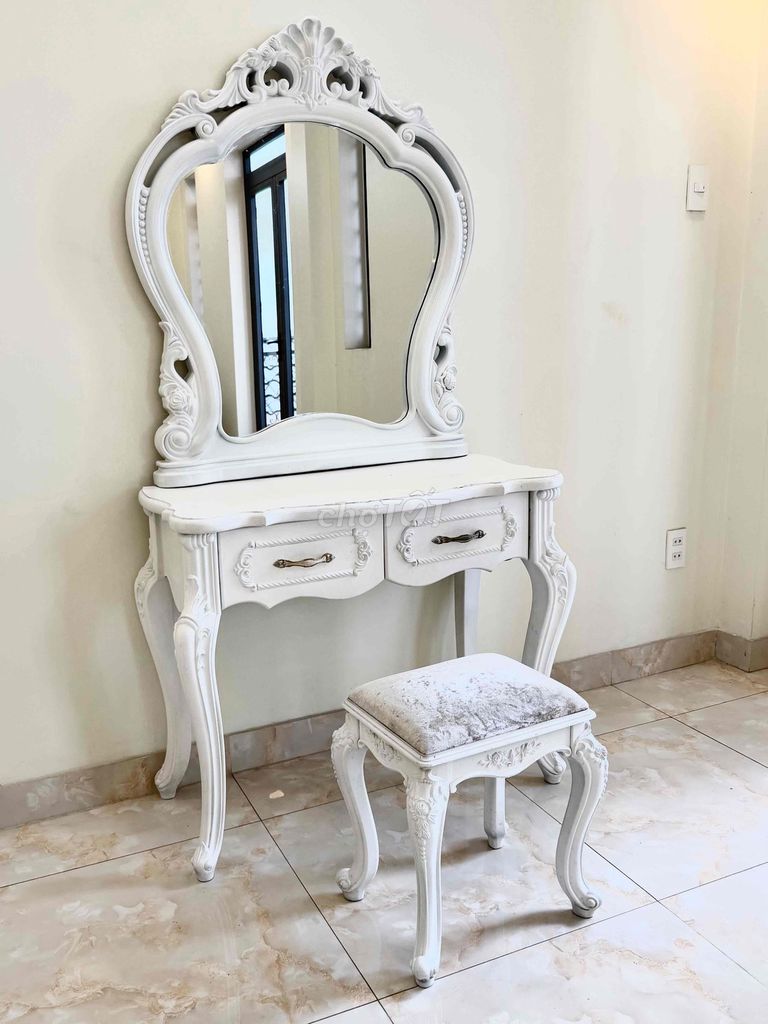 Bàn trang điểm Tân cổ điển Trắng 90cmx40cm. Mua bán Bàn ghế tại Quận Tân Phú Tp Hồ Chí Minh được đăng bởi NỘI THẤT CAO CẤP hình 1