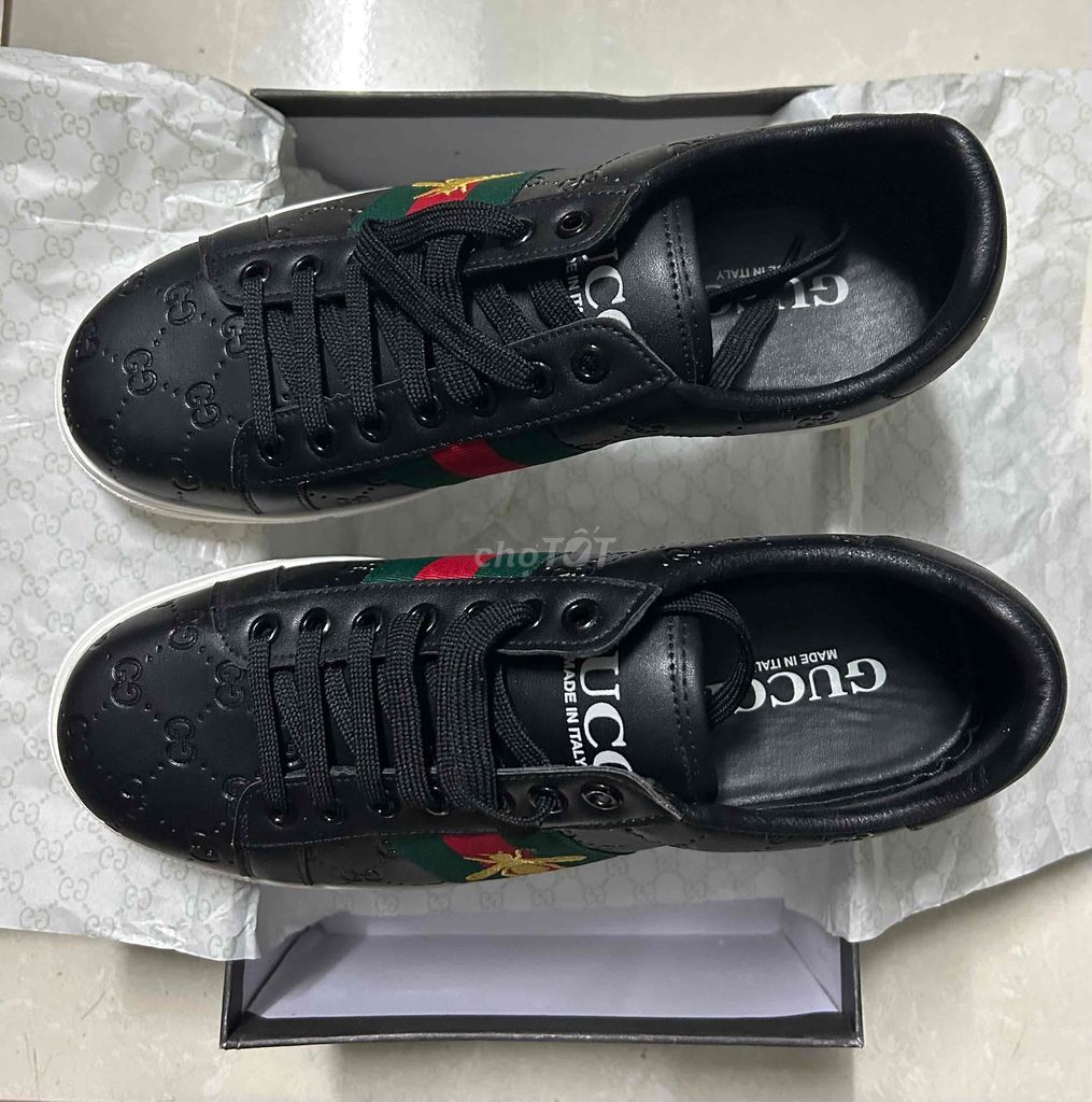 Giày sneaker Gucci Nam đen size 41. Mua bán Giày dép tại Quận Bắc Từ Liêm Hà Nội được đăng bởi Thanh lý đồ cũ hình 1