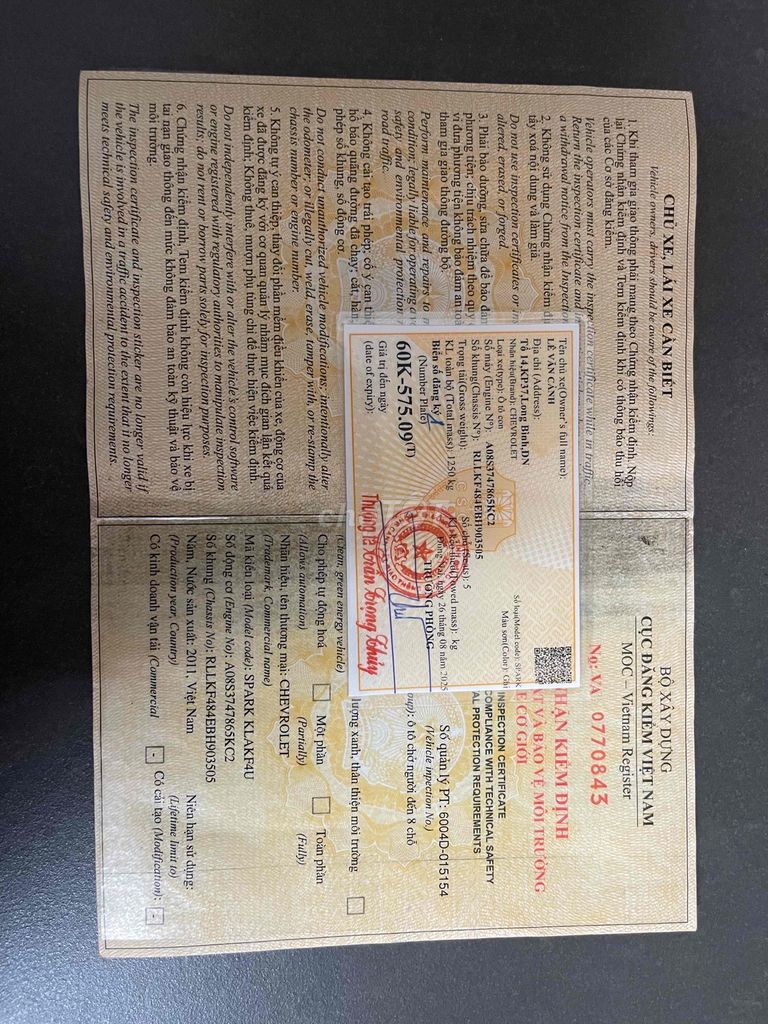 Chevrolet Spark 2011 LT 0.8 MT - 6879 km. Mua bán Ô tô tại Huyện Trảng Bom Đồng Nai được đăng bởi xe tải nhỏ trảng bom đồng nai hình 14