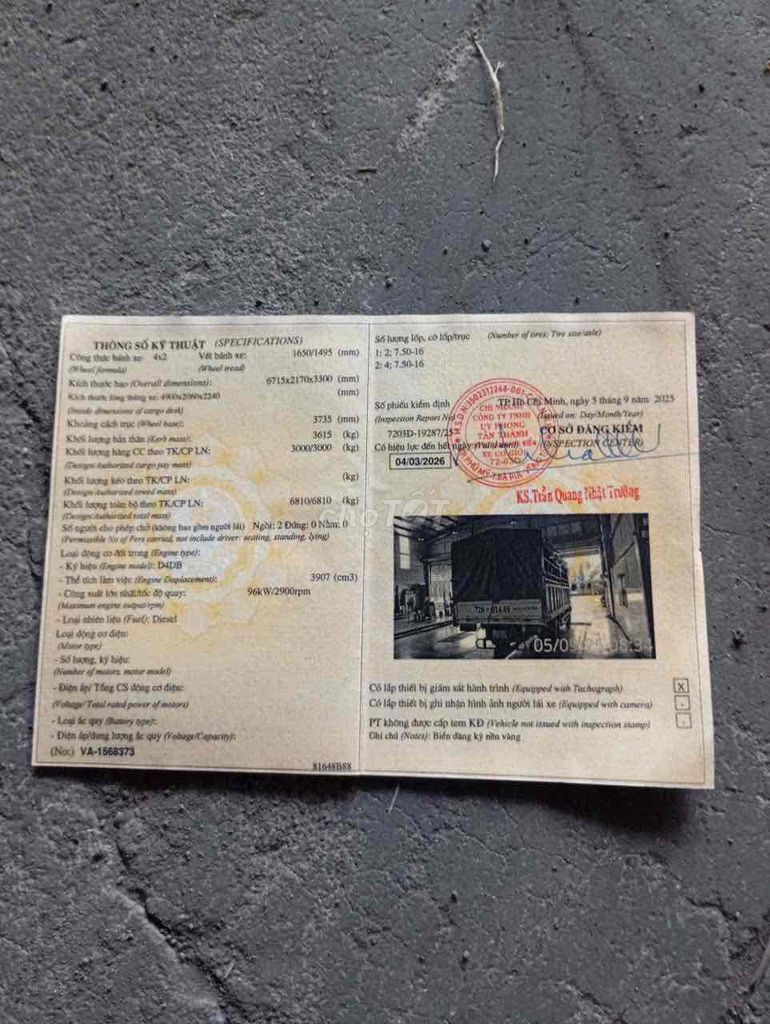 hyundai HD72 3.5 tấn đời 2009. nhập Hàn Quốc. Mua bán Xe tải, xe ben tại Huyện Bình Chánh Tp Hồ Chí Minh được đăng bởi BÃI XE THIÊN TRANG hình 6