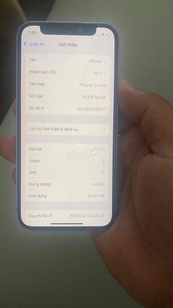 Apple iPhone 12 mini 64GB Tím. Mua bán Điện thoại tại Quận Hà Đông Hà Nội được đăng bởi Cường hình 1
