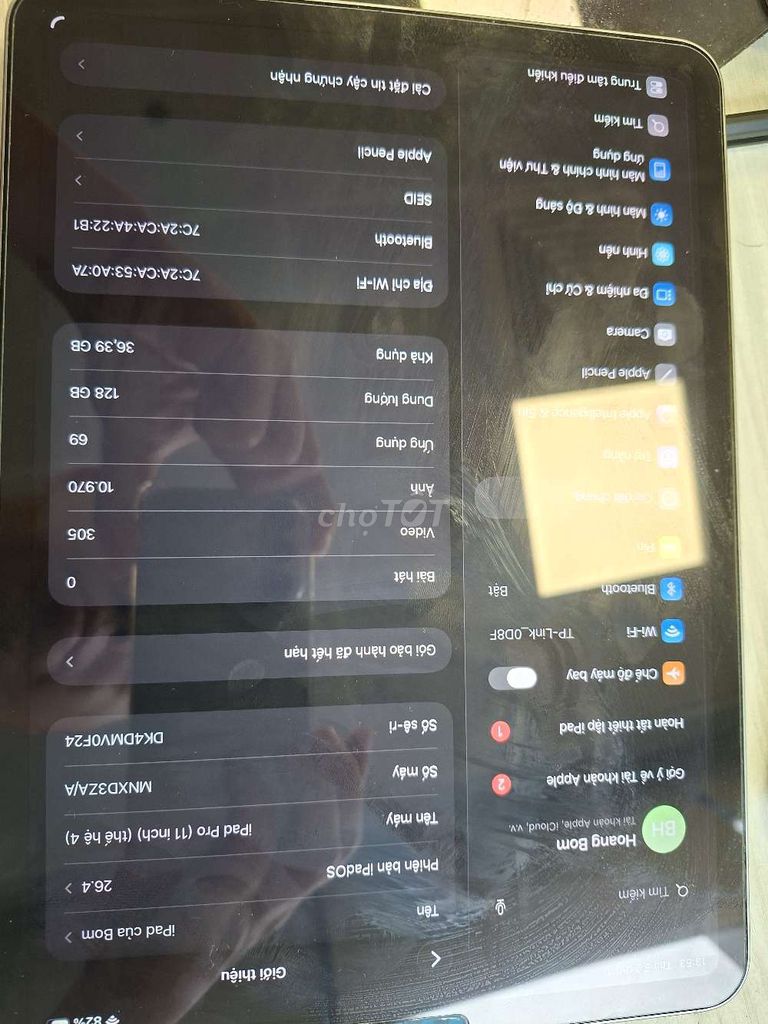 Apple iPad Pro M2 128GB Xám. Mua bán Máy tính bảng tại Quận Cầu Giấy Hà Nội được đăng bởi H S hình 1