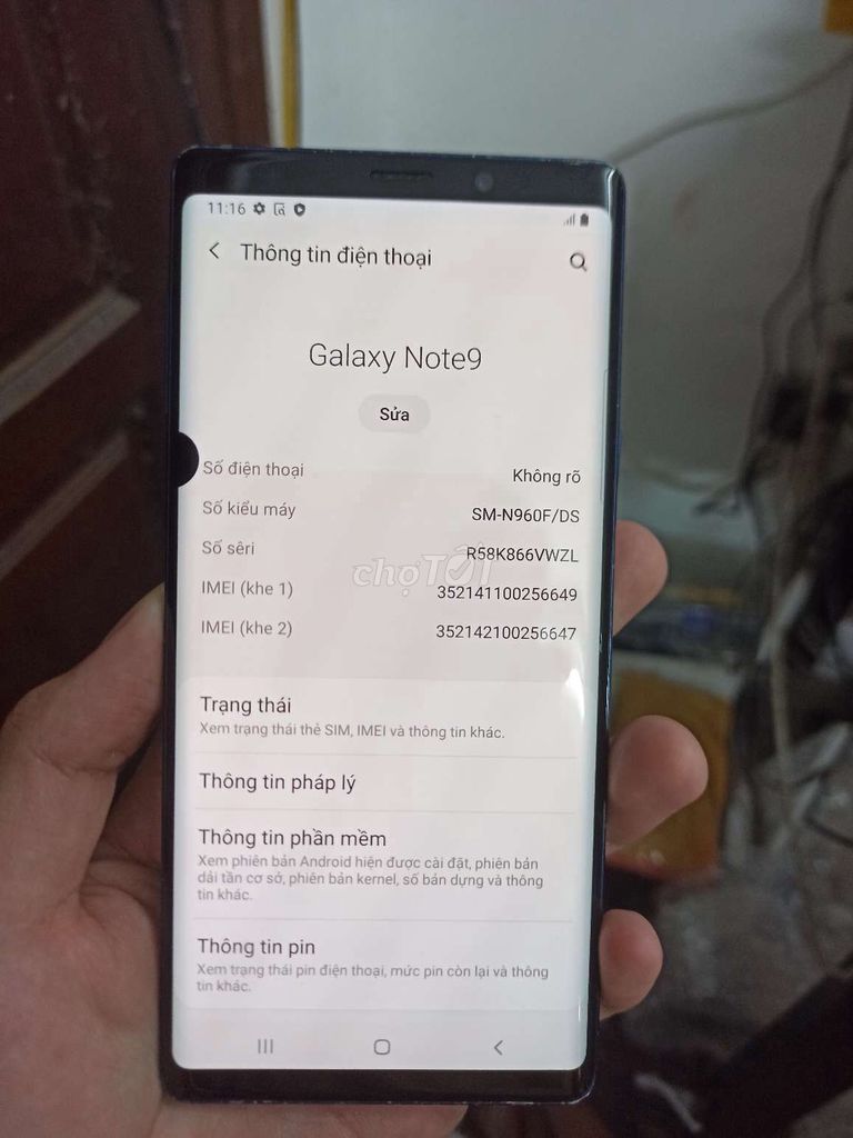 Samsung Galaxy Note 9 128GB Xanh. Mua bán Điện thoại tại Quận Đống Đa Hà Nội được đăng bởi Phạm Ngọc Thái hình 1