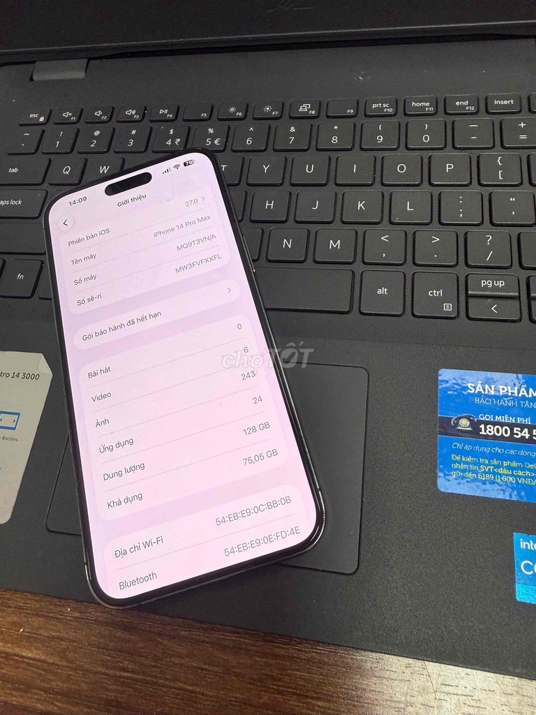 14 Pro Max 128GB Tím ... Mua bán Điện thoại tại Thành phố Tân An Long An được đăng bởi mua xin alo no SMS hình 1