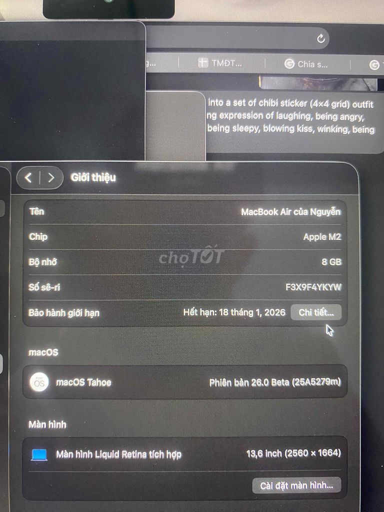 MacBook Air M2 (Đã sử dụng) - Giá tốt!
