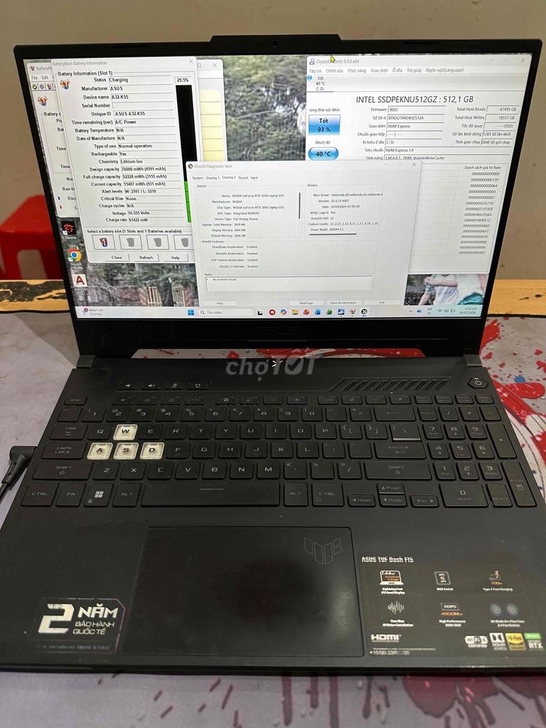 Asus TUF Dash F15 i5 gen 12 8GB/512GB RTX 3050 Đen. Mua bán Laptop tại Quận Đống Đa Hà Nội được đăng bởi Nam Đường Láng hình 1
