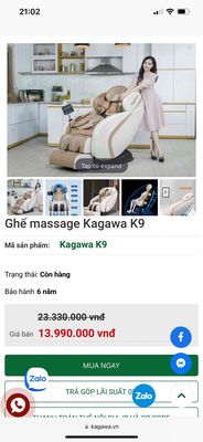 ghế massage sản phẩm đã qua sử dụng
