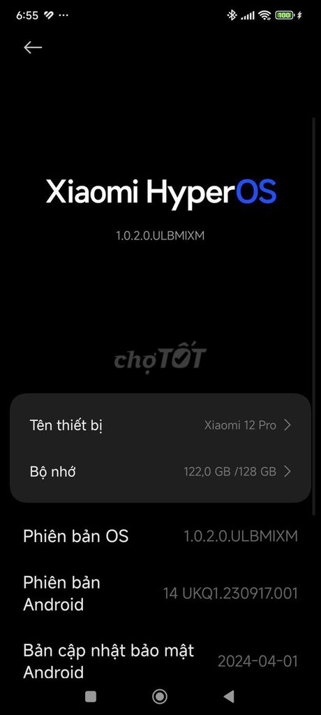 Xiaomi 12 Pro 128GB Android 14. Mua bán Điện thoại tại Huyện Nam Sách Hải Dương được đăng bởi Saka hình 1