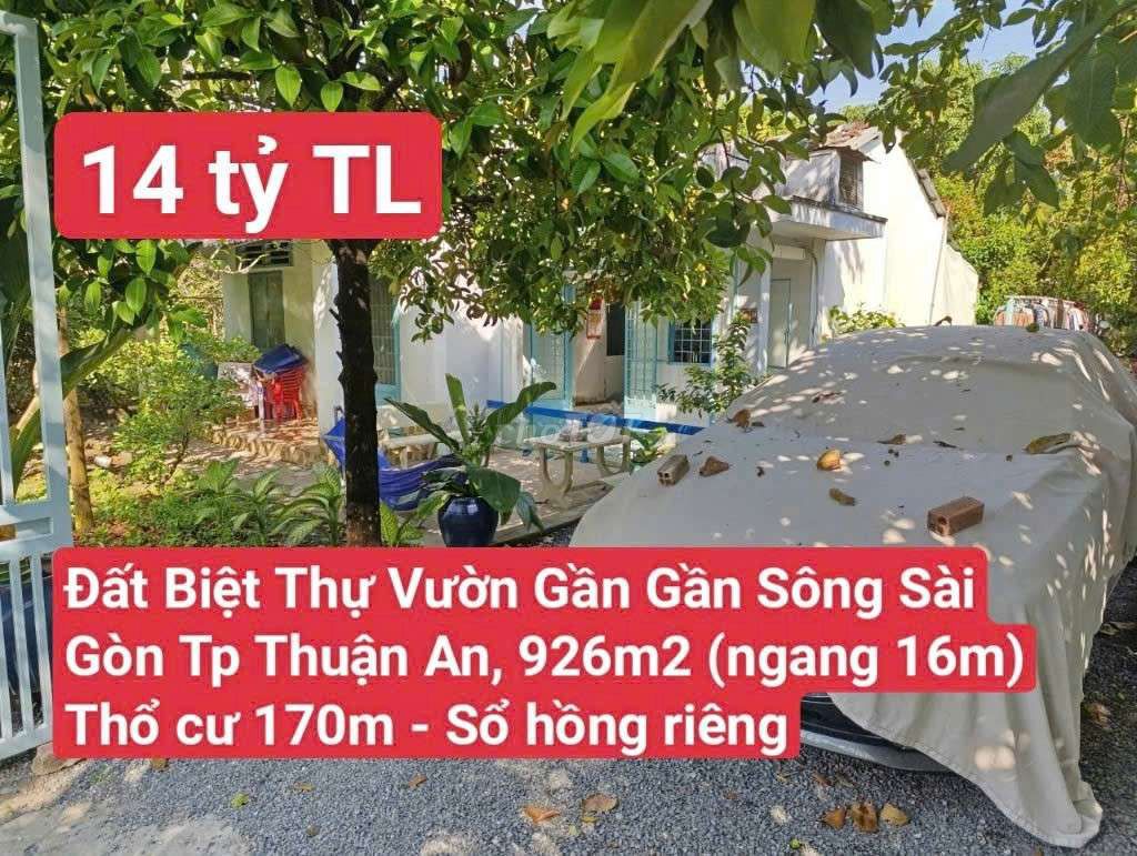 🆘 Đất Biệt Thự Vườn Giáp Sông Sài , P.  Bình Nhâm, Tp. Thuận An