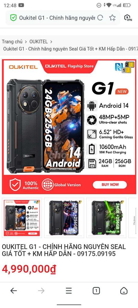 Oukitel G1 8GB/256GB Android 14. Mua bán Điện thoại tại Thành phố Trà Vinh Trà Vinh được đăng bởi Amenities Tấn Thành hình 1