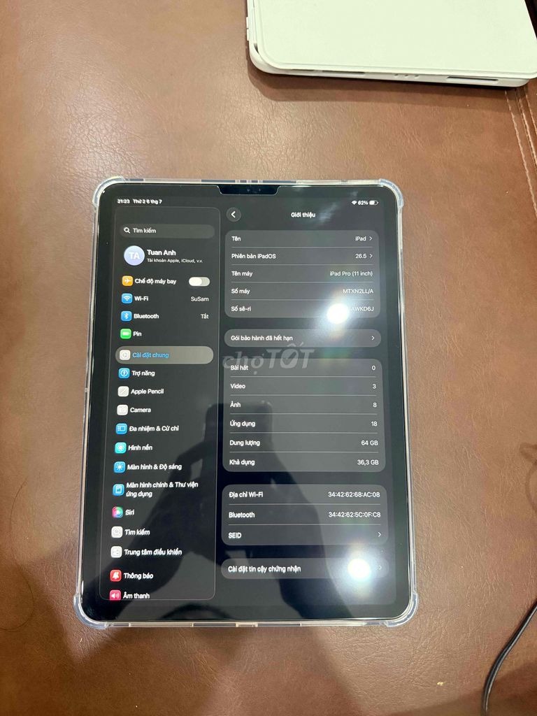 Apple iPad Pro 2018 Wifi 64GB 99%. Mua bán Máy tính bảng tại Quận Hoàng Mai Hà Nội được đăng bởi Tuan Anh  hình 1