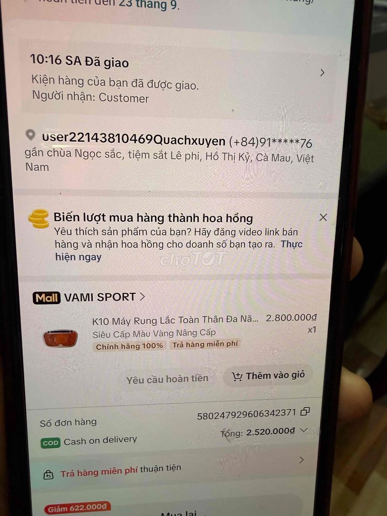 Máy rung lắc VAMI SPORT K10 Vàng đồng. Mua bán Đồ thể thao, Dã ngoại tại Huyện Thới Bình Cà Mau được đăng bởi Thao Vy hình 1