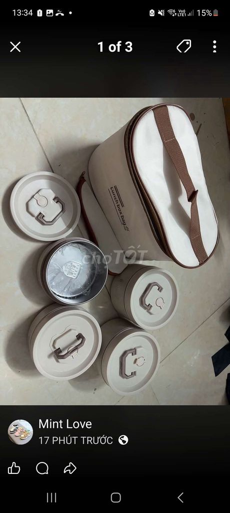 Hộp cơm giữ nhiệt Inox 304 Trắng 4 tầng. Mua bán Dụng cụ nhà bếp tại Huyện Mỏ Cày Nam Bến Tre được đăng bởi châu kha ly hình 1