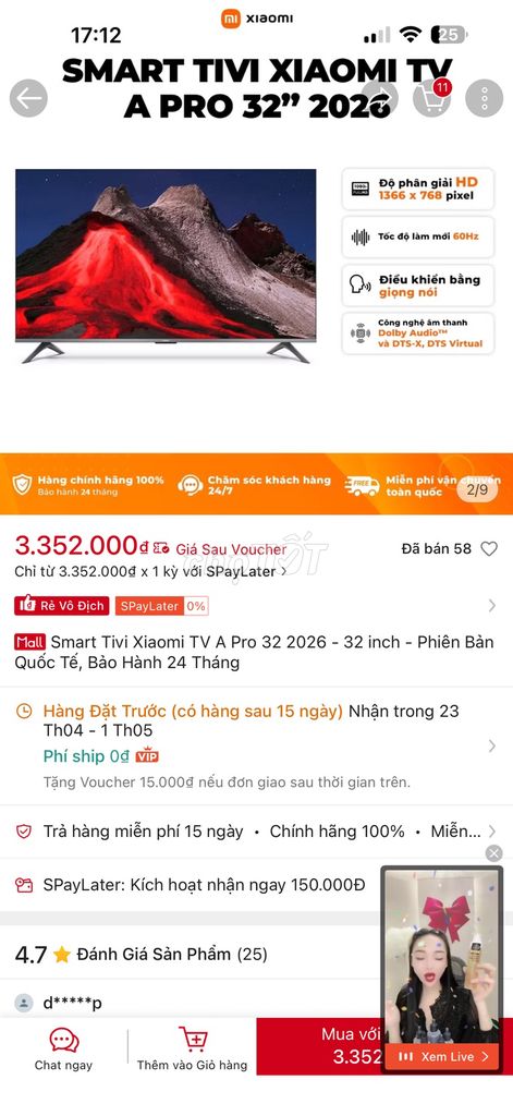 Tivi Xiaomi TV A Pro 32. Mua bán Tivi, Âm thanh tại Quận Kiến An Hải Phòng được đăng bởi Vũ sơn tùng hình 1