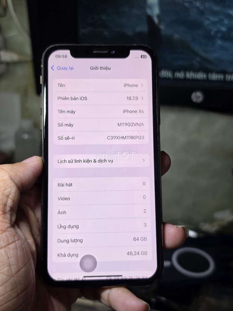iPhone Xs 64GB VN đẹp 98% giá rẻ bèo nhèo . Mua bán Điện thoại tại Quận 8 Tp Hồ Chí Minh được đăng bởi Thiên Hòa mobile  hình 1