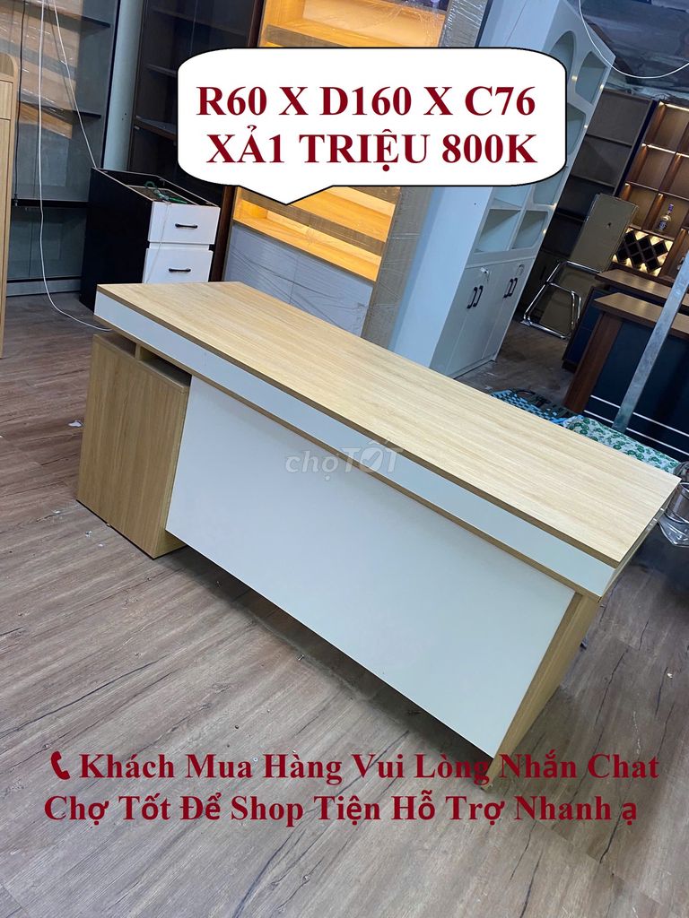XẢ BÀN LÀM VIỆC CÓ 3 HỘC 60X160X75CM FULL VÁN GỖ. Mua bán Bàn ghế tại Quận Gò Vấp Tp Hồ Chí Minh được đăng bởi  BÀN GHẾ VĂN PHÒNG VÀ TỦ TRƯNG BÀY SHOP hình 1
