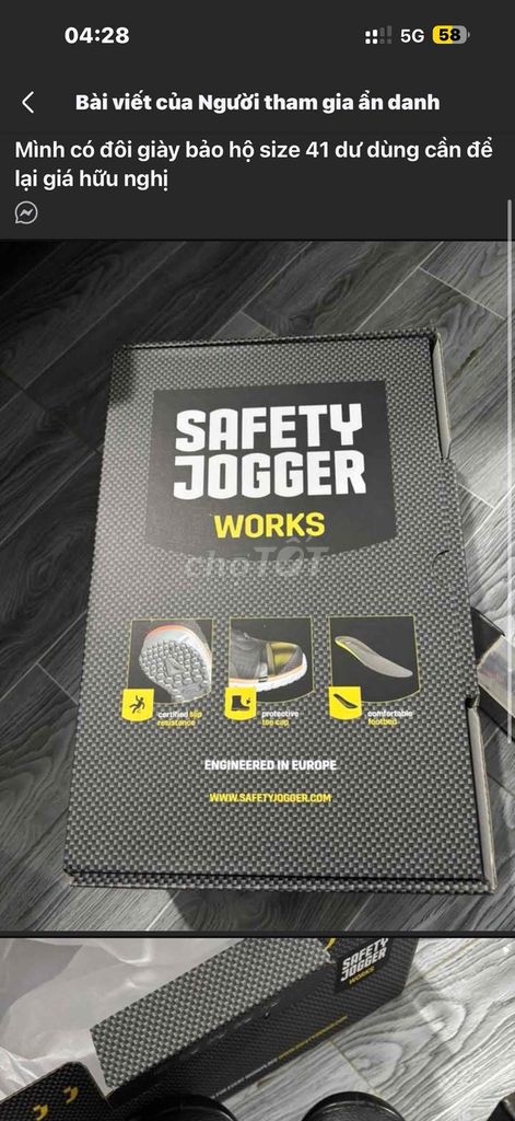 Giày bảo hộ Safety Jogger Nam Đen. Mua bán Giày dép tại Huyện Bến Lức Long An được đăng bởi Tam Lê Hoàng hình 1