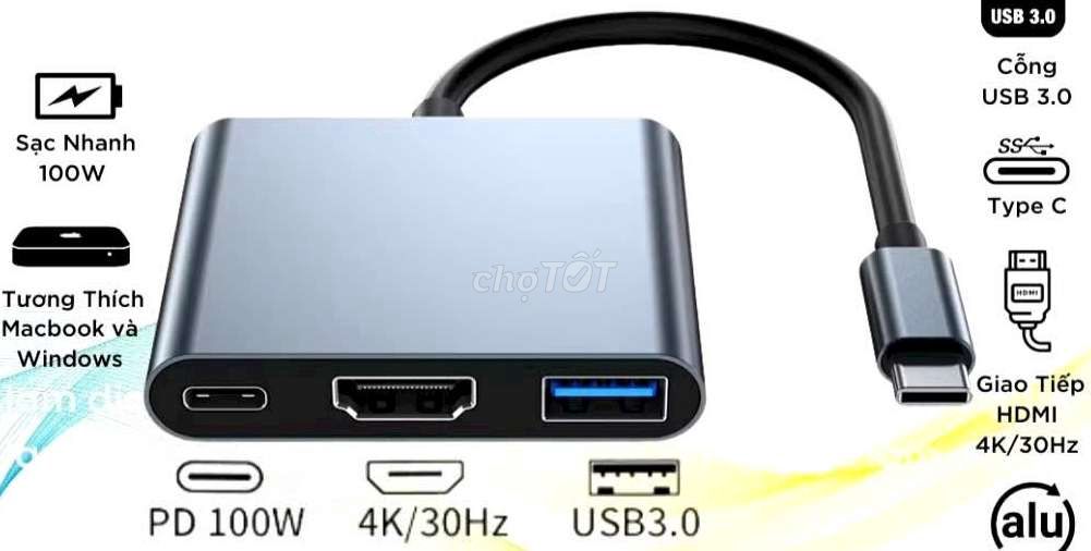 🧲 HUB USB TYPE C CHO ĐIỆN THOẠI VÀ MÁY TÍNH