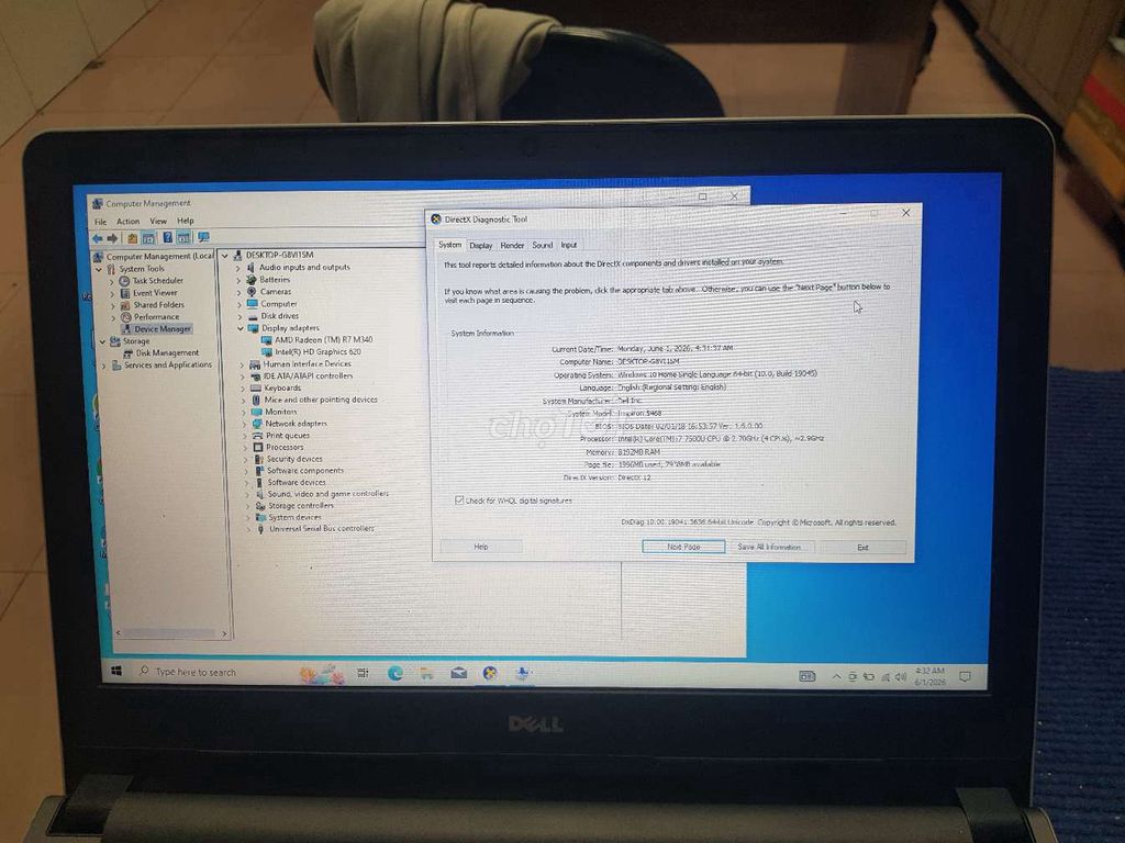 Dell Inspiron 5468 i7-7500U 14 inch 8GB/128GB . Mua bán Laptop tại Quận Tân Phú Tp Hồ Chí Minh được đăng bởi Lơi hình 1