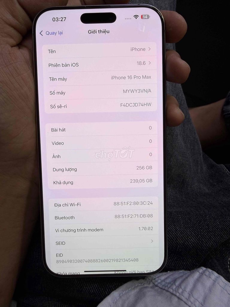 iPhone 16 Pro Max 256GB Bạc VN/A. Mua bán Điện thoại tại Huyện Hóc Môn Tp Hồ Chí Minh được đăng bởi Nguyen Minh hình 1