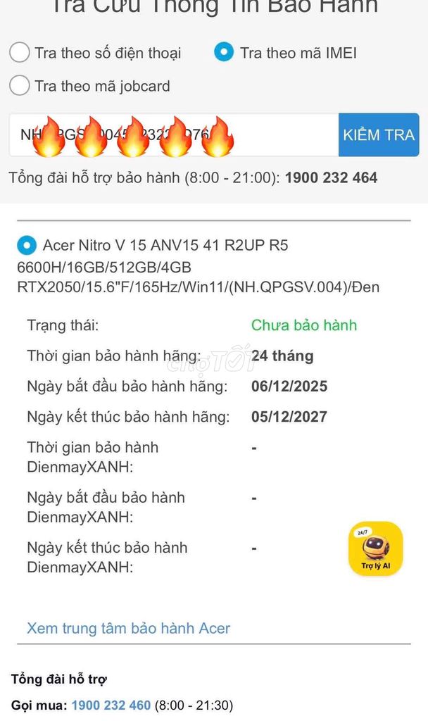 Acer Nitro V15 Màn 165Hz Bảo Hành 12/2027 Vip. Mua bán Laptop tại Quận Hoàng Mai Hà Nội được đăng bởi Hoàng Bách Computer hình 1