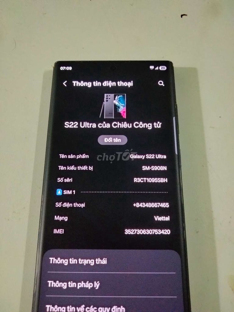 Bán samsung s22 ultra. Mua bán Điện thoại tại Thành phố Thủ Đức Tp Hồ Chí Minh được đăng bởi Chiêu Công Tử hình 4