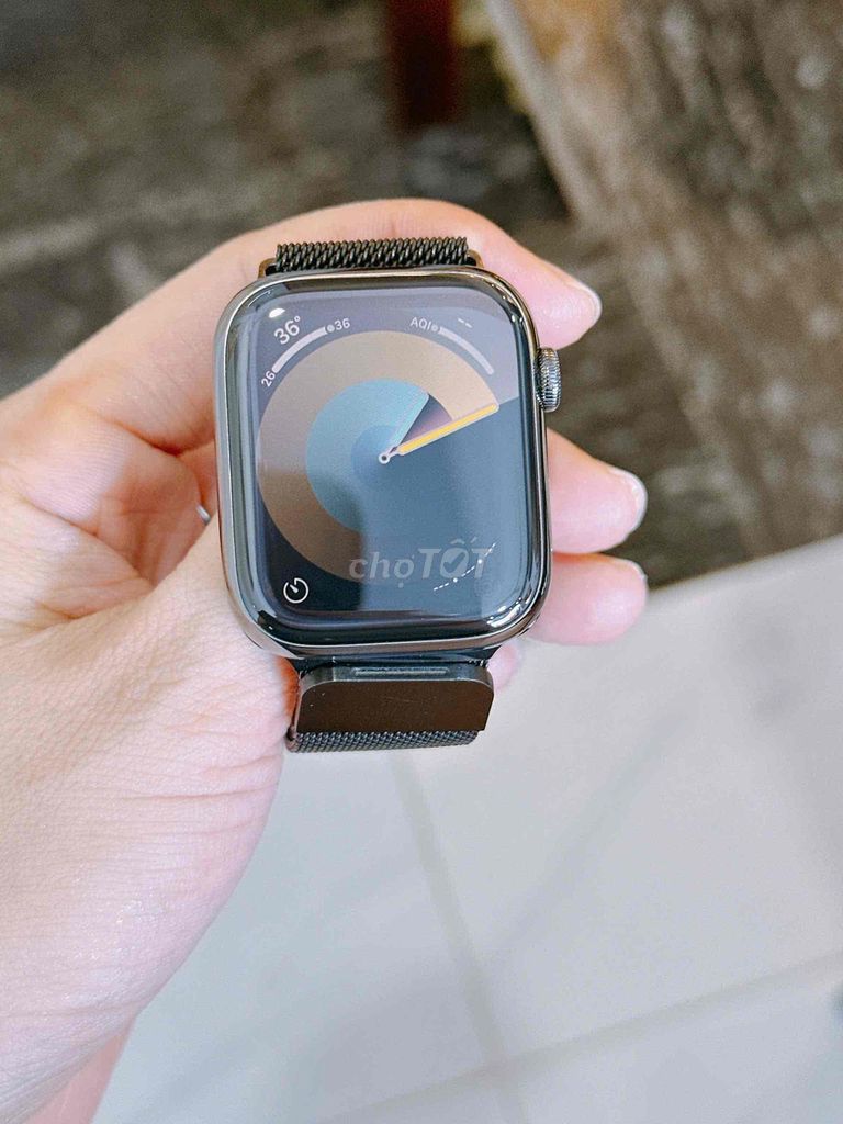 apple watch s7-45mm thép đen ful pk pin tốt