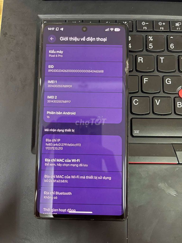 Google Pixel 6 Pro Đen Nứt kính. Mua bán Điện thoại tại Thành phố Thái Nguyên Thái Nguyên được đăng bởi NHU QUYNH TONG hình 1