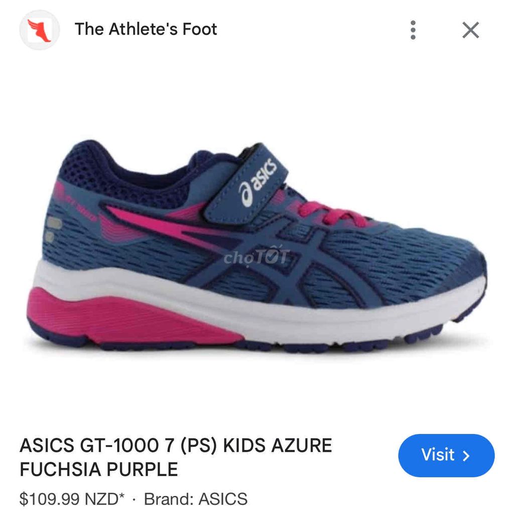 Giày bé auth ASICS Azure Purple 109$ NZ size 28.5