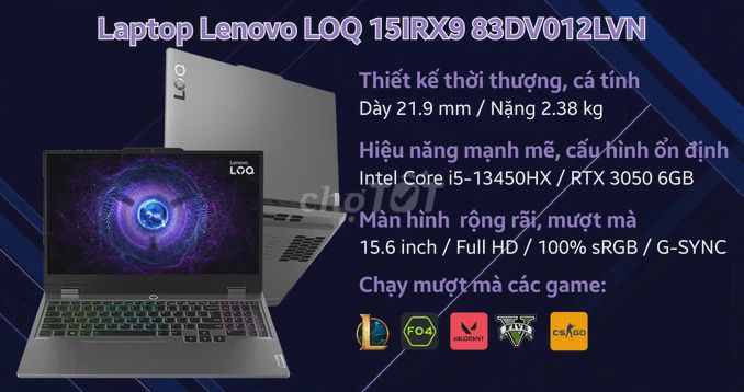 Lenovo LOQ 15IRX9 i5-13450HX 15.6 inch 16GB/512GB. Mua bán Laptop tại Quận Đống Đa Hà Nội được đăng bởi Shop máy tính hình 1