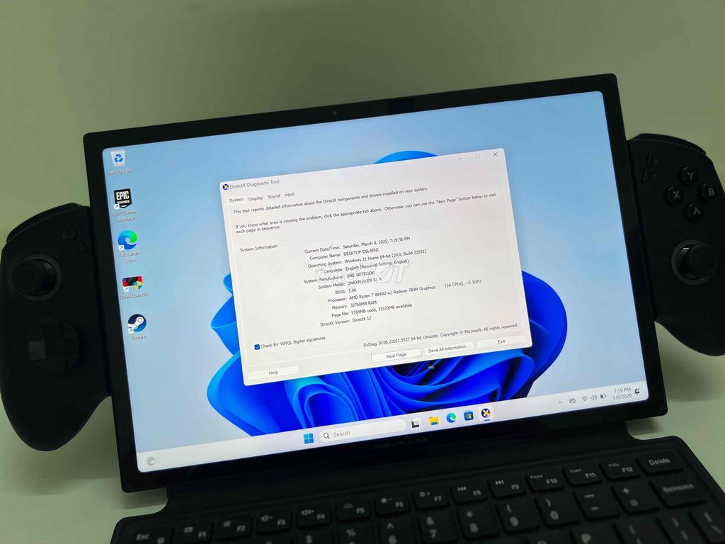 OneXplayer X1 2024 ryzen 8840u 32.1tb màn 2k 120hz