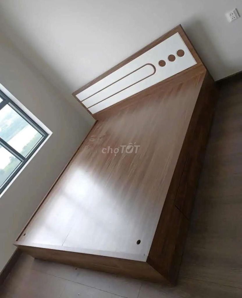 GIƯỜNG GỖ CÔNG NGHIỆP MDF 1M6*2M CÓ HỘP KÉO