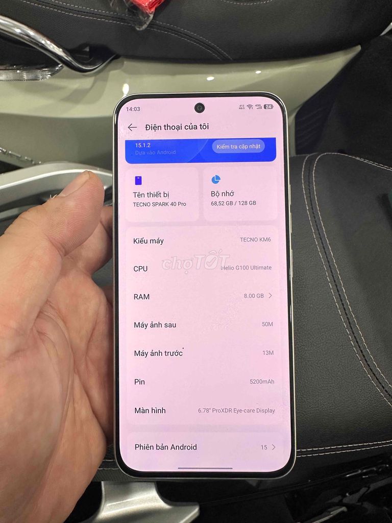 TECNO SPARK 40 Pro 128GB Bạc. Mua bán Điện thoại tại Thành phố Thủ Đức Tp Hồ Chí Minh được đăng bởi Hoàng Ngọc hình 1
