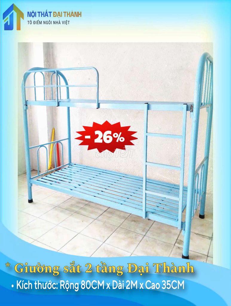 Giường tầng ống tròn 80CM, GIÁ SIÊU RẺ, HỎATỐC HCM