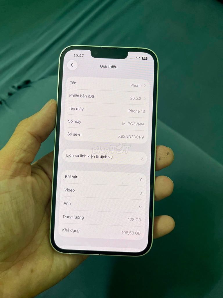Apple iPhone 13 128GB Trắng Đã sử dụng. Mua bán Điện thoại tại Quận 5 Tp Hồ Chí Minh được đăng bởi Hội Đồ Điện Tử hình 1