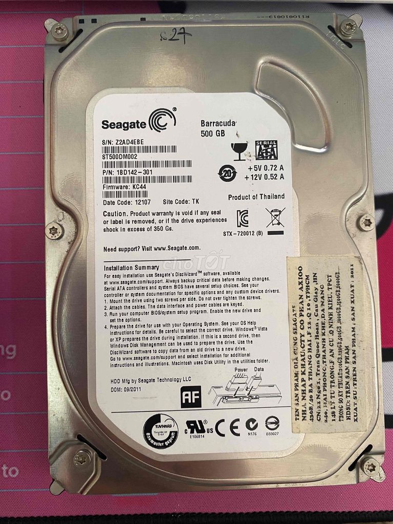 Ổ cứng HDD Seagate Barracuda 500GB. Mua bán Linh kiện (RAM, Card...) tại Thành phố Thuận An Bình Dương được đăng bởi Máy Tính Giá Tốt Trả Góp HCM BD hình 1