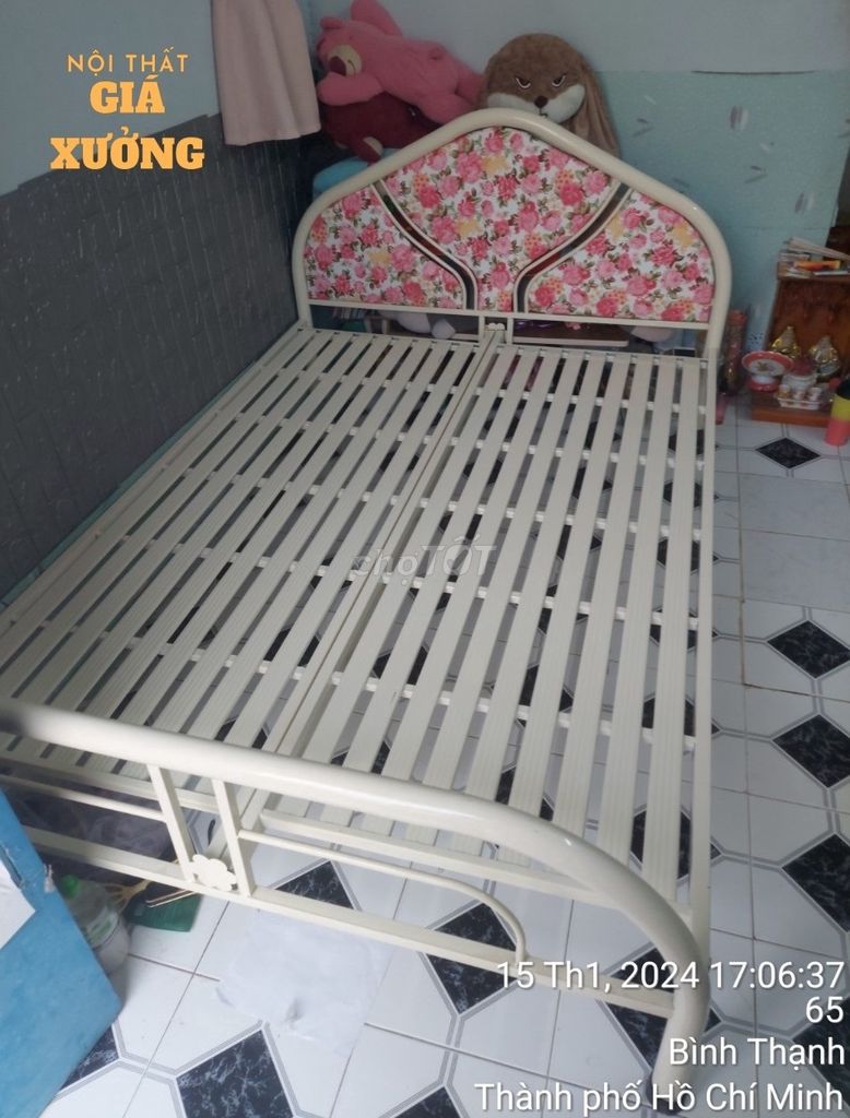 Giường ngủ sắt ---- giường rẻ ạ ---- miễn ship --. Mua bán Giường, chăn ga gối nệm tại Quận 11 Tp Hồ Chí Minh được đăng bởi Nội thất giá xưởng TL hình 1