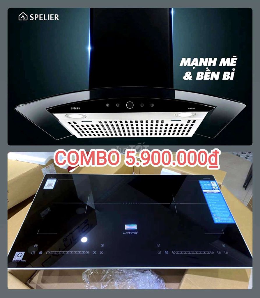 Combo bếp + hút cao cấp giá 5900K, bảo hành 3 năm