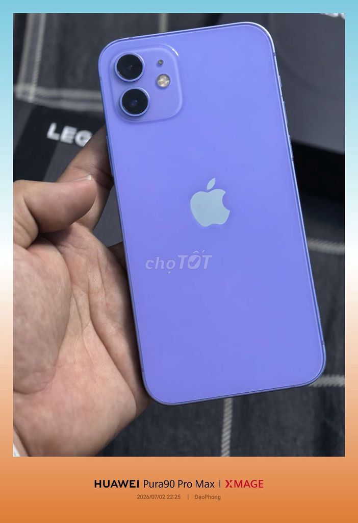 Apple iPhone 12 64GB Tím Đã sử dụng. Mua bán Điện thoại tại Huyện Củ Chi Tp Hồ Chí Minh được đăng bởi Đạo Phong hình 1