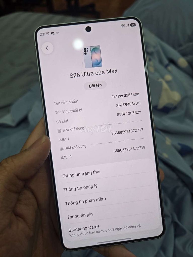 Galaxy S26 Ultra 256GB Xanh đẹp keng đã chặn knox. Mua bán Điện thoại tại Thành phố Thủ Đức Tp Hồ Chí Minh được đăng bởi DK Store hình 1