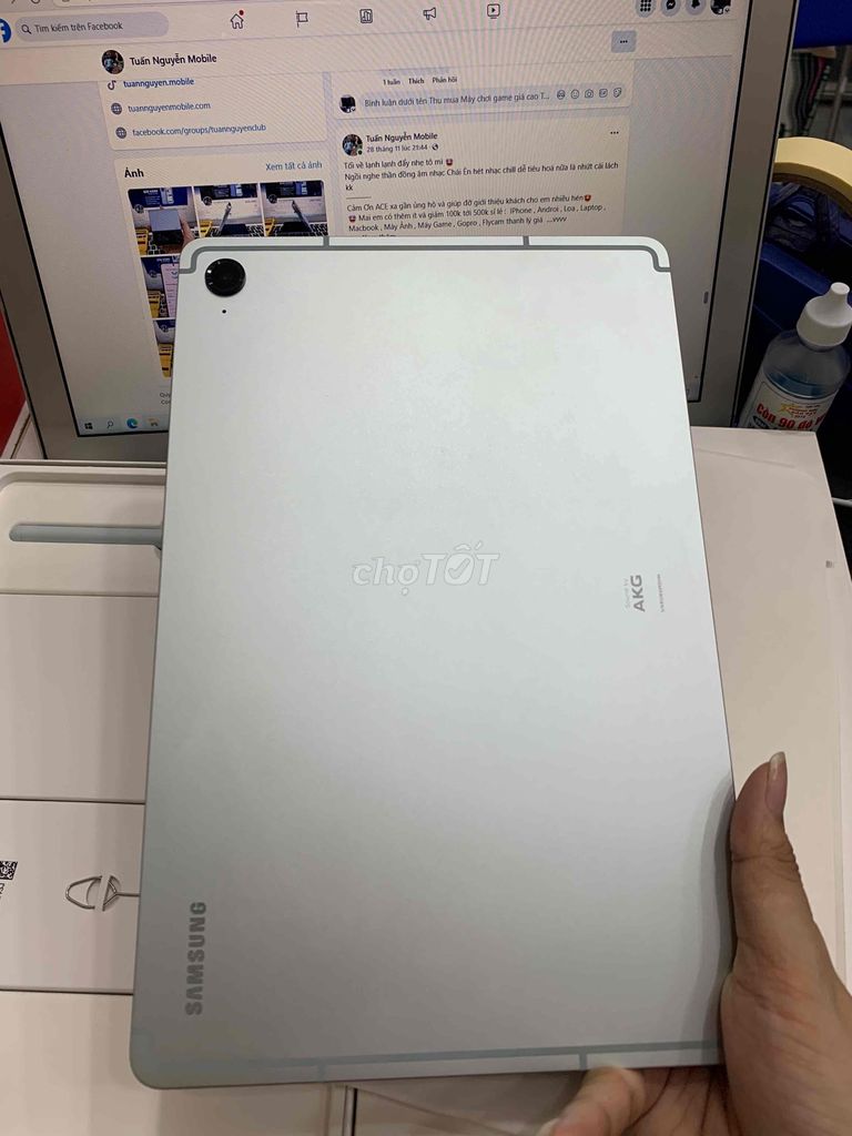 samsung tab 9 fe 128g xanh đẹp keng fullbox