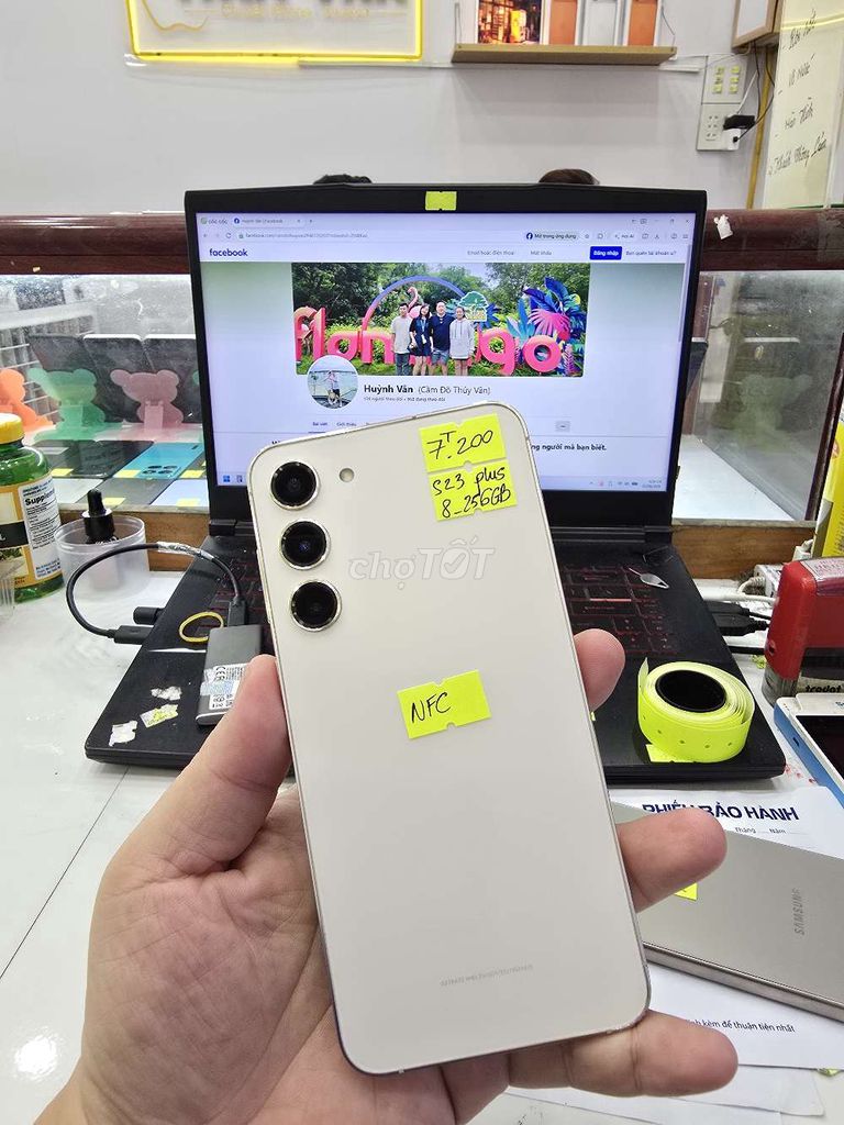 Samsung S23 Plus 5G 256GB Trắng. Mua bán Điện thoại tại Thành phố Long Xuyên An Giang được đăng bởi Facebook Cầm Đồ Thúy Vân hình 1