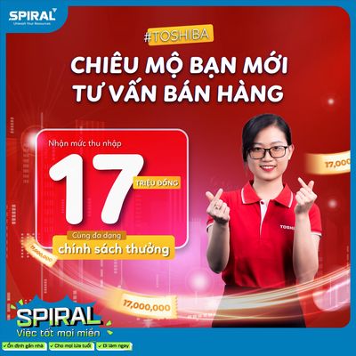 📢 TOSHIBA TUYỂN DỤNG NHÂN VIÊN TƯ VẤN BÁN HÀNG