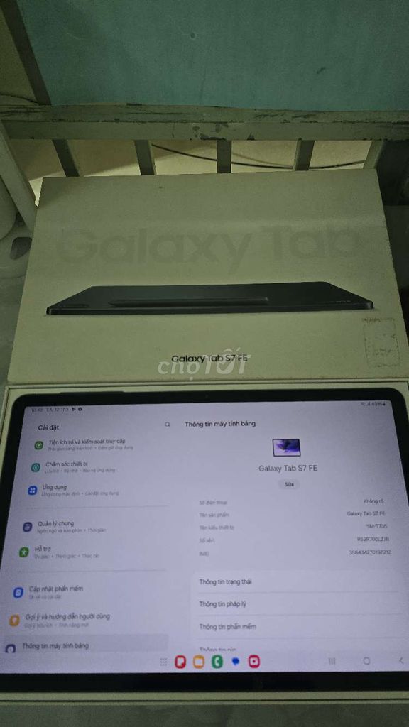 Samsung Galaxy Tab S7 FE Đen 4G/64G. Mua bán Máy tính bảng tại Quận Bình Thạnh Tp Hồ Chí Minh được đăng bởi TS Shop hình 1