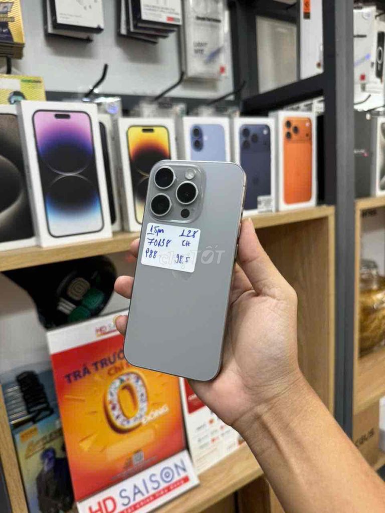 iPhone 15 Pro 128GB Xám Đã sử dụng. Mua bán Điện thoại tại Quận Tân Bình Tp Hồ Chí Minh được đăng bởi Mạnh Mobile hình 1