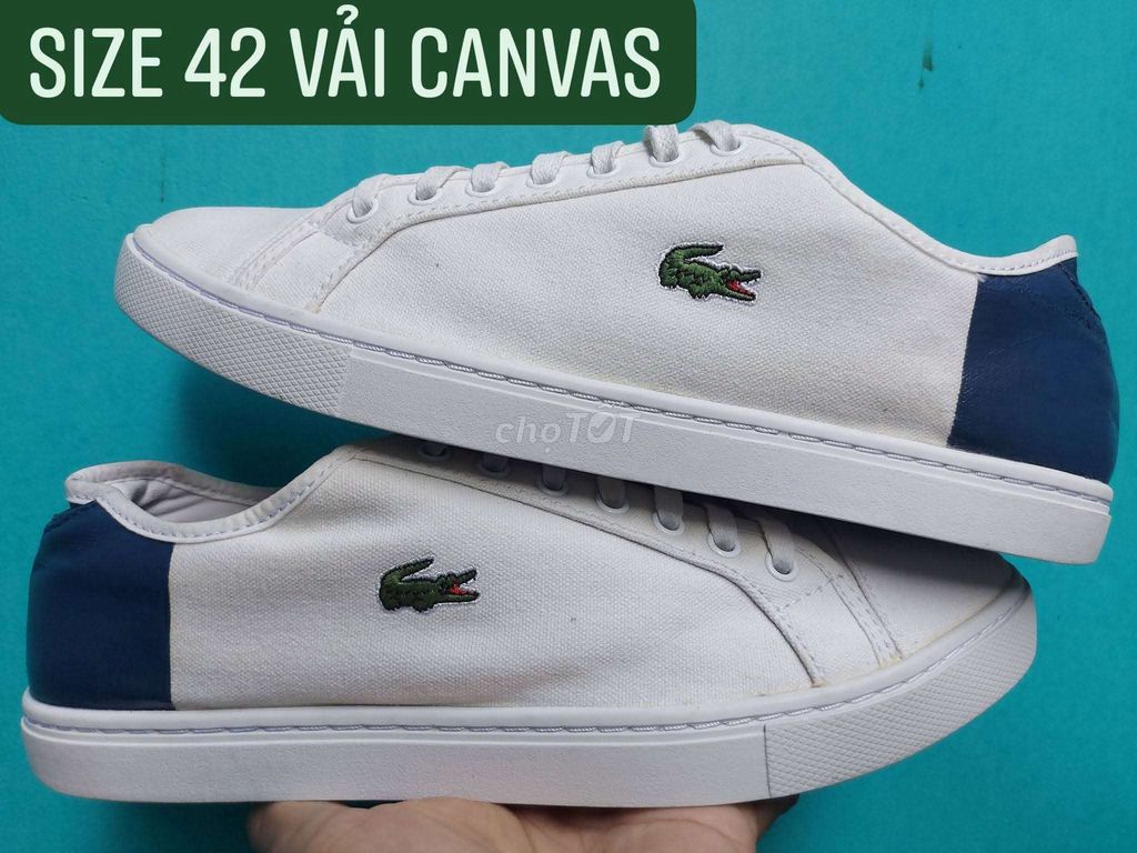 LACOSTE 2HAND VẢI CANVAS ĐẸP.BAO REAL.SIZE 42. Mua bán Giày dép tại Quận 10 Tp Hồ Chí Minh được đăng bởi Phan Tuấn hình 1
