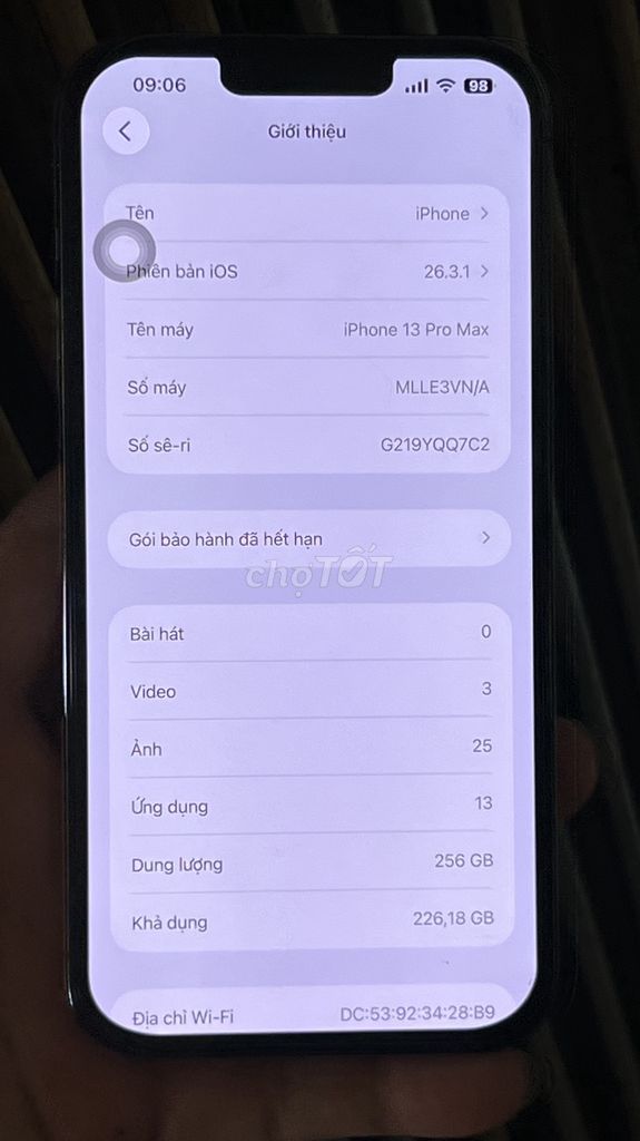 iPhone 13 Pro Max 256GB VN/A. Mua bán Điện thoại tại Thành phố Thuận An Bình Dương được đăng bởi Như Trương hình 1