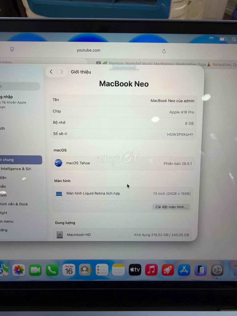 MacBook Neo A18 Pro 13 inch 8GB/256GB FPT rẻ. Mua bán Laptop tại Quận Bắc Từ Liêm Hà Nội được đăng bởi Mạnh hình 1