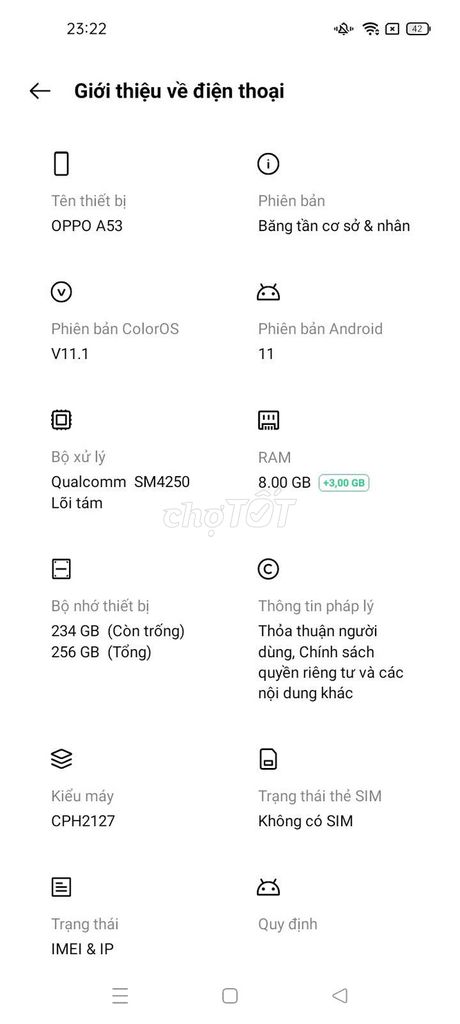 OPPO A53 256GB Xanh Dương. Mua bán Điện thoại tại Huyện Đức Trọng Lâm Đồng được đăng bởi Lê minh trung hình 1