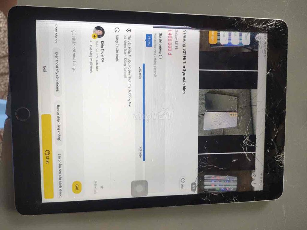 Apple iPad Air 2 Xám Hư hỏng. Mua bán Máy tính bảng tại Thành phố Biên Hòa Đồng Nai được đăng bởi bảo long  hình 1